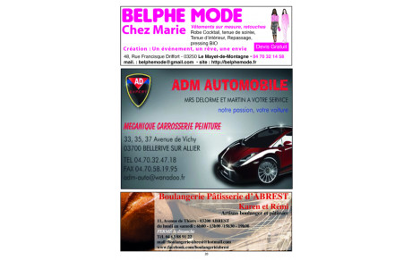 Belphe Mode / ADM Automobile / Boulangerie Patisserie Karen et Rémi