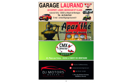 Garage Laurand / Apar'thé / CMX motoculture / Dj motors
